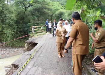Wakil Walikota Cirebon Cek Lokasi Longsor, Perbaikan Jembatan Lebakngok Kolaborasi dengan BBWS